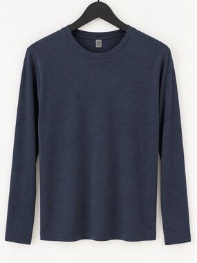 Like New Uniqlo Men’s Long-Sleeve Crewneck Tee - Dark Navy